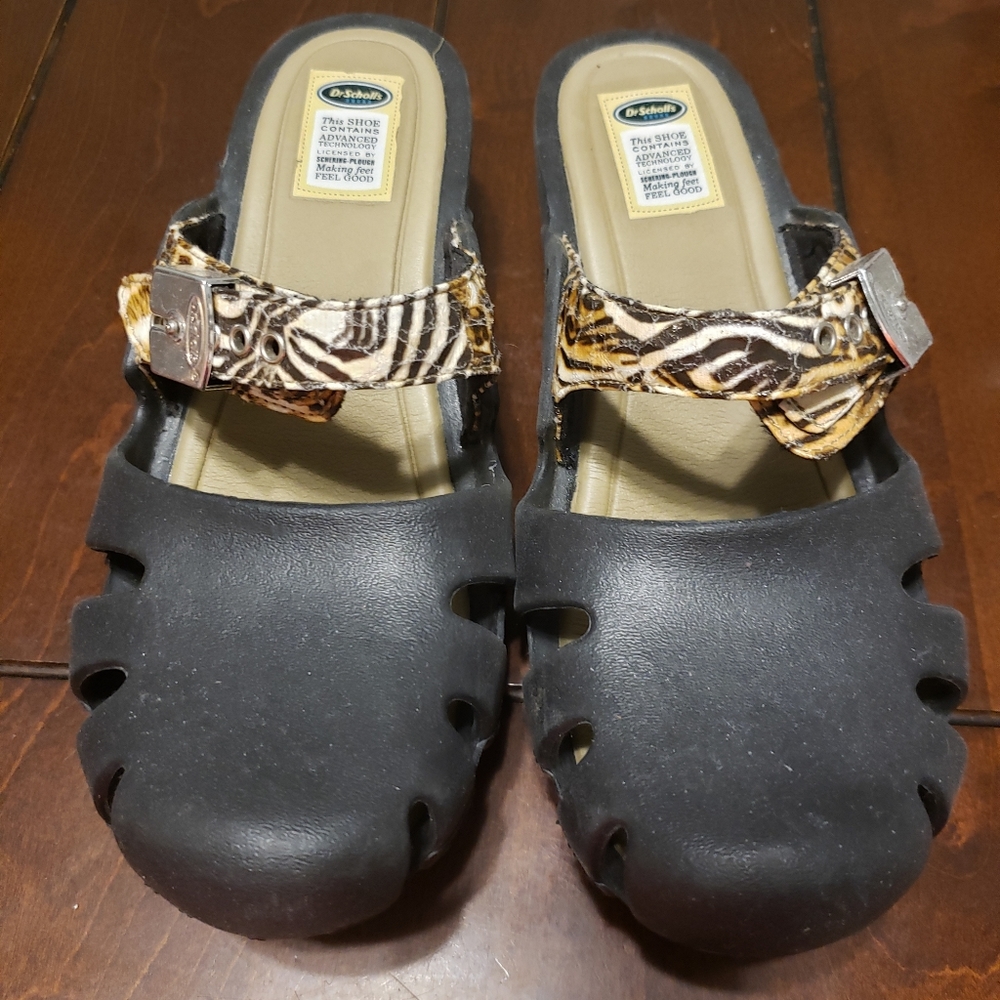 Dr Scholl's animal printed wedged sandals
